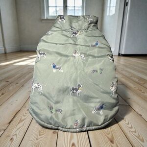 Laura Ashley Green Dog Print coat size sm